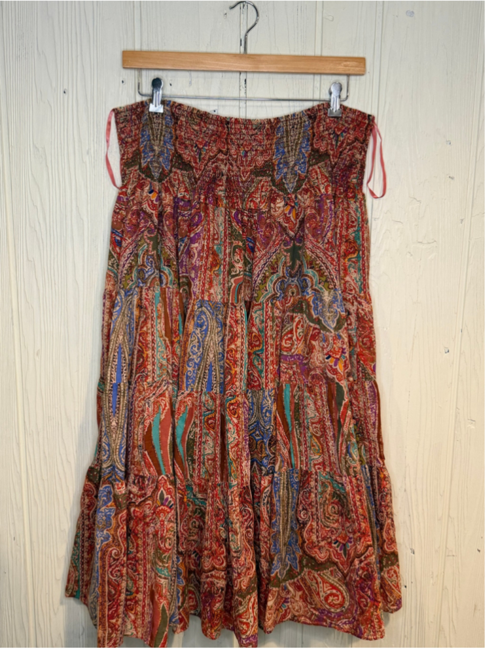 Women's Lauren Ralph Lauren Paisley Maxi Skirt Size XL Red Multicolor